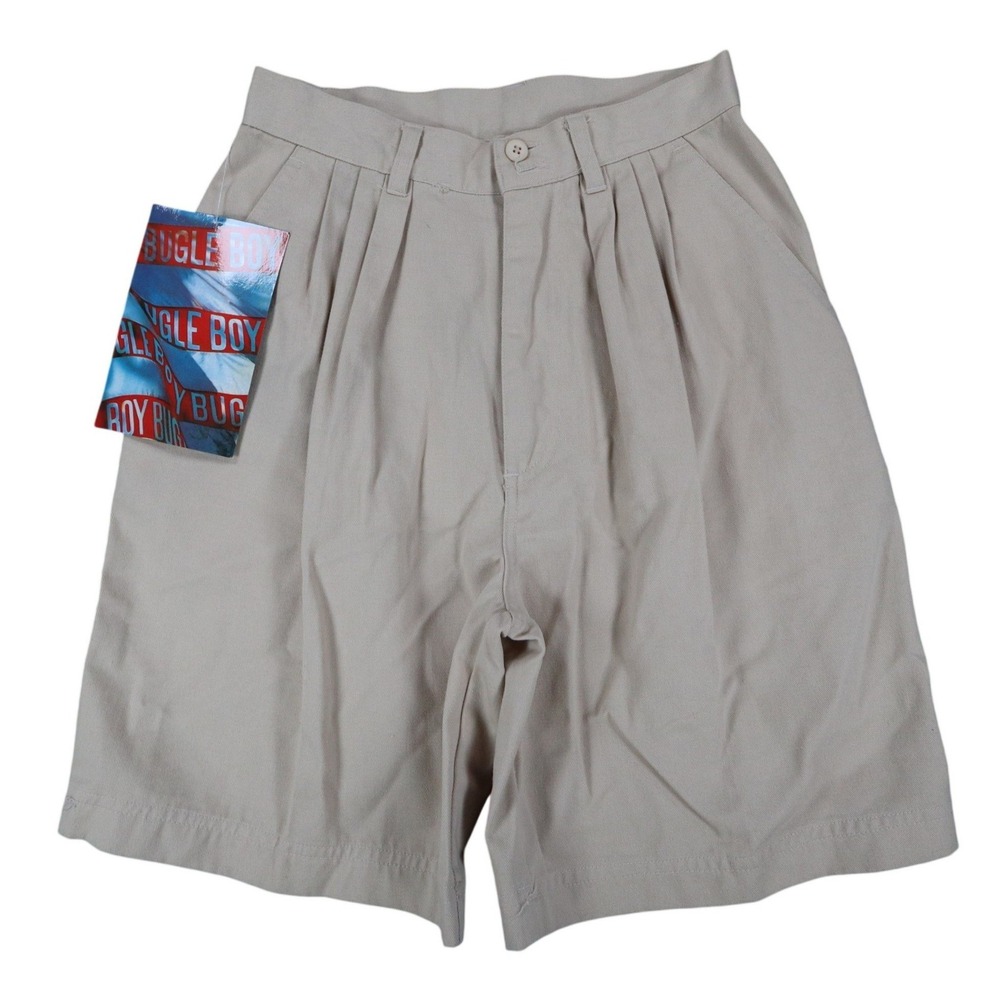 Bugle Boy Pleated Shorts Womens 9 Vintage 90s Beige Cotton Blend NWT Deadstock